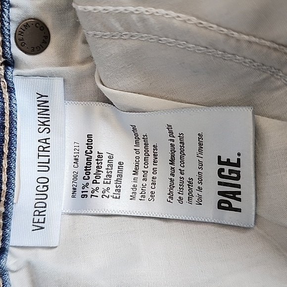 PAIGE VERDUGO ULTRA SKINNY JEANS/ SIZE 28 - Picture 6 of 13